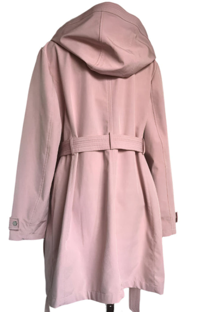 DKNY Baby Pink Hooded Raincoat - UK 14