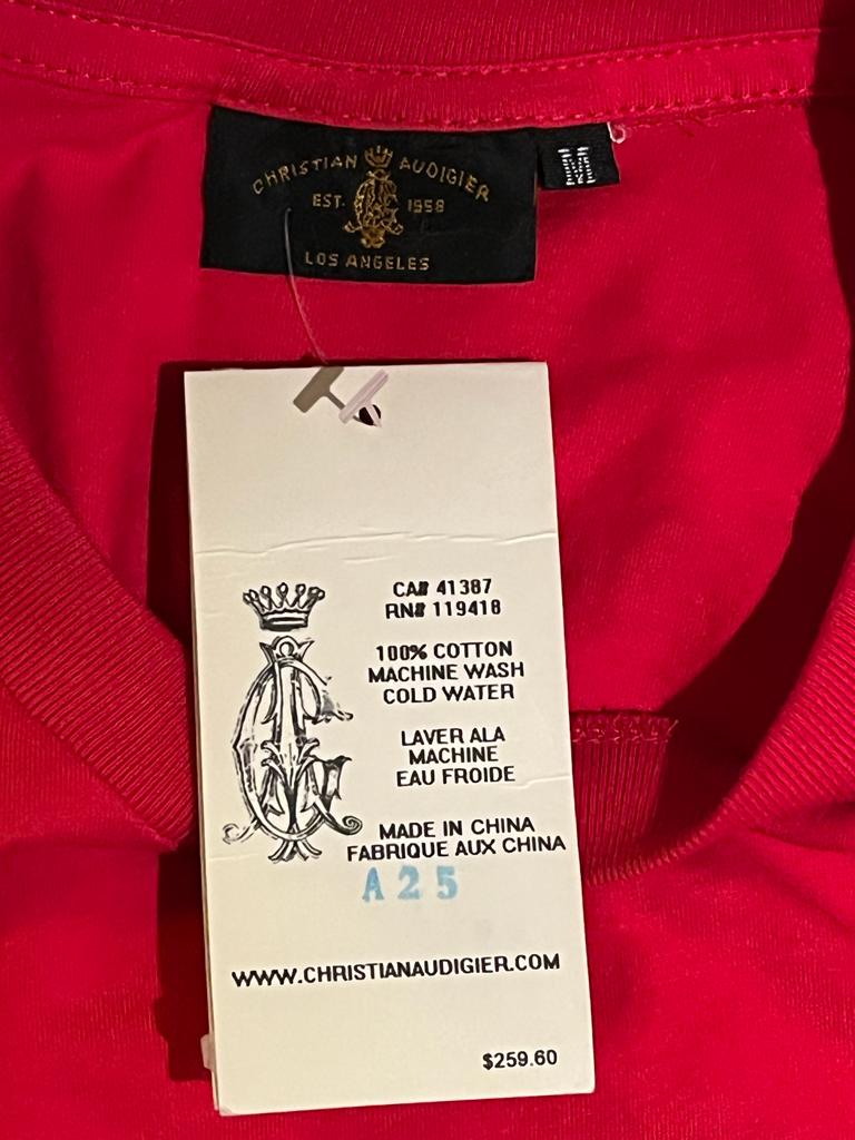 Christian Audigier Red T-Shirt - Price Tag
