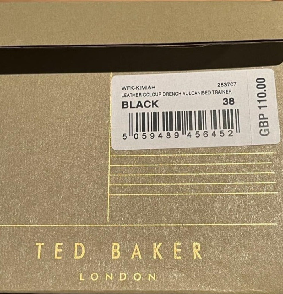 TED BAKER Black Leather Trainers - UK 5