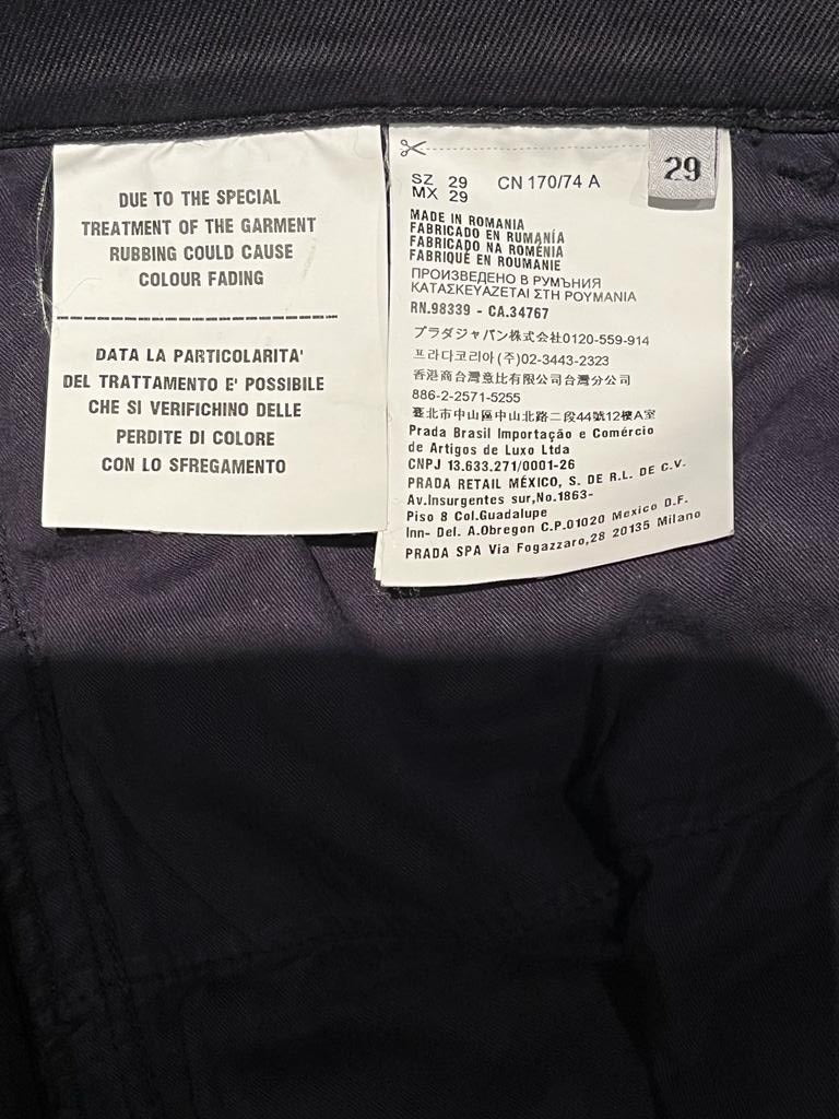 Prada Navy Cotton Jeans - Wash Label