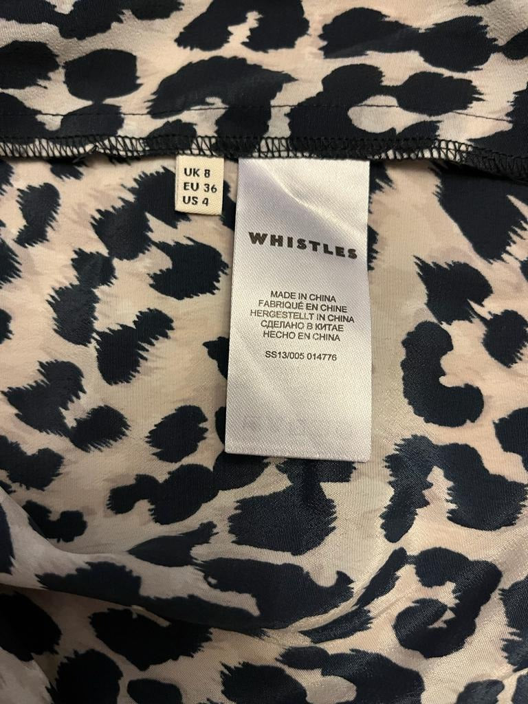 WHISTLES Black & White Midi Dress - UK8