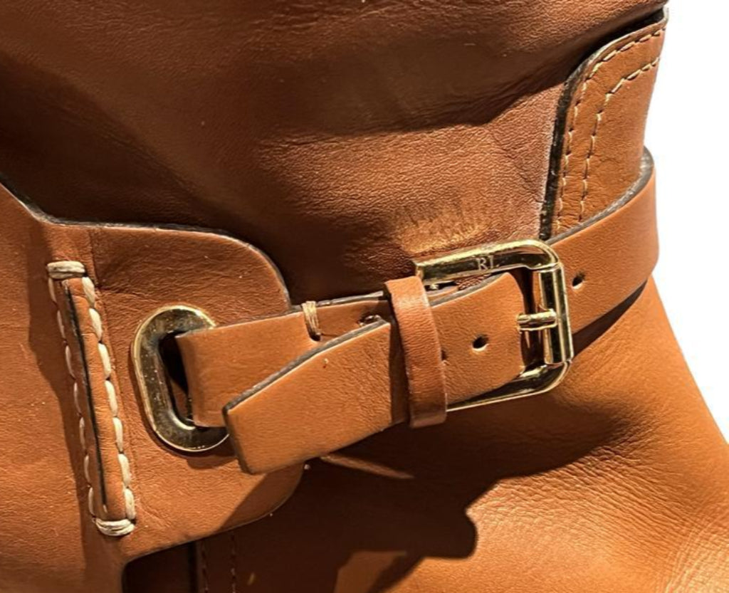 Ralph Lauren Leather Boots Buckle 'RL'