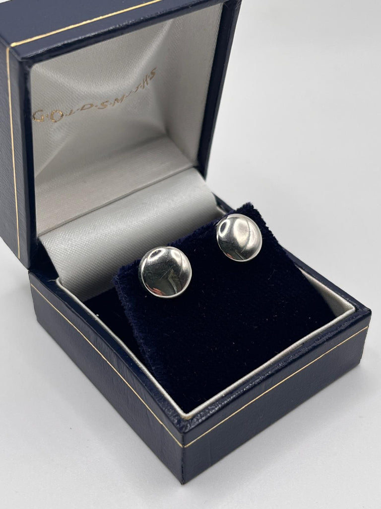 Goldsmiths 18K White Gold Button Studs
