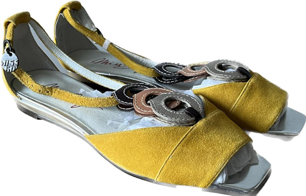 Miss Sixty Mustard Suede Sandals - UK4