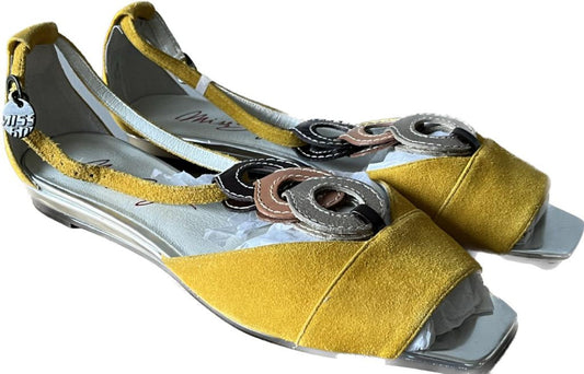 Miss Sixty Mustard Suede Sandals - UK4