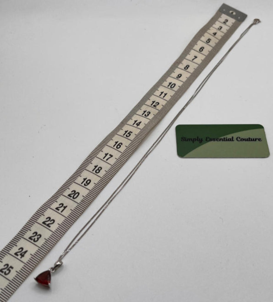 9ct White Gold & Garnet Necklace