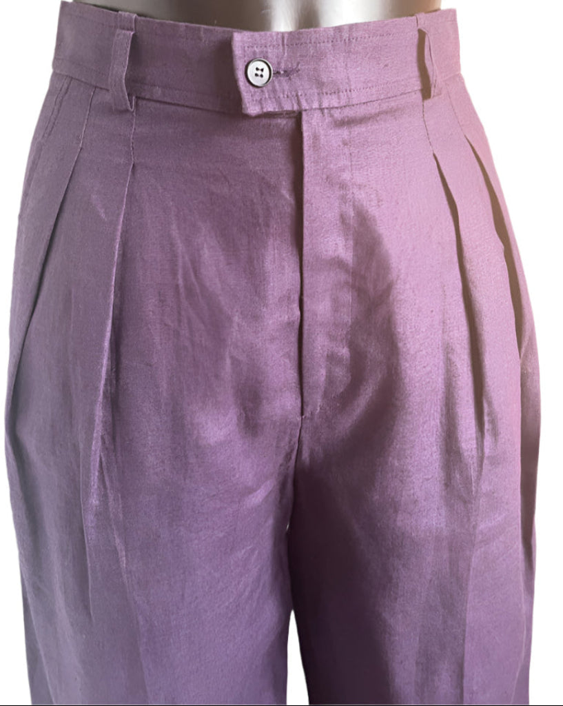 YSL Purple Linen Trousers - UK8