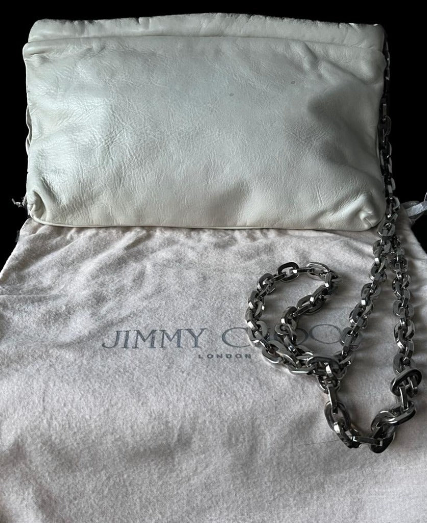 JIMMY CHOO Ivory Lambskin Handbag