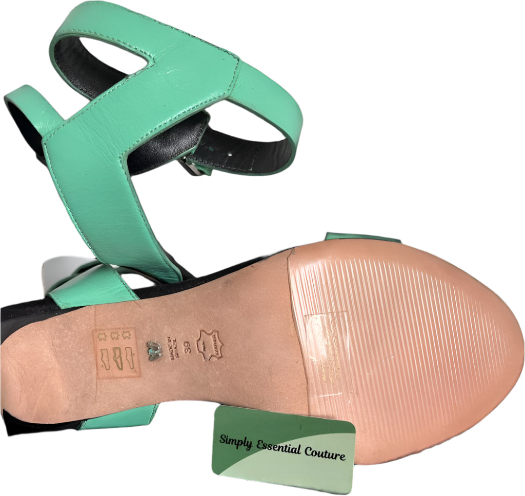 Whistles Mint Green Leather Sandals Sole