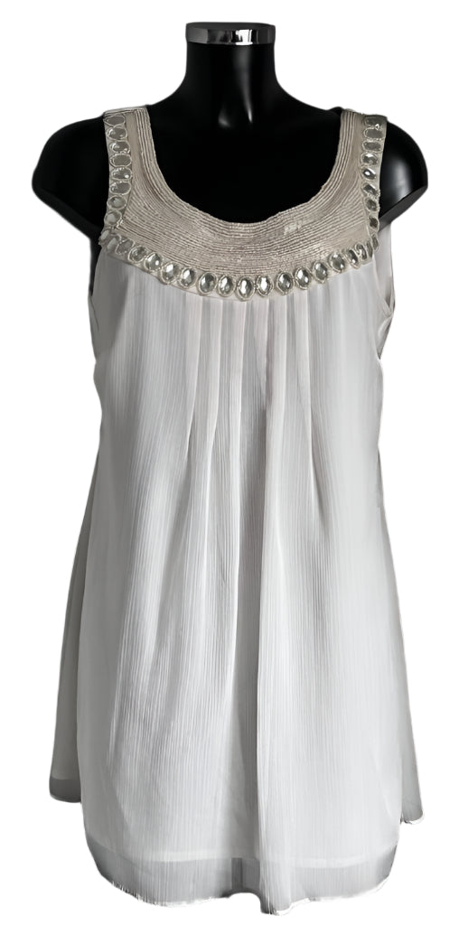 Dorothy Perkins Cream Chiffon Dress UK14