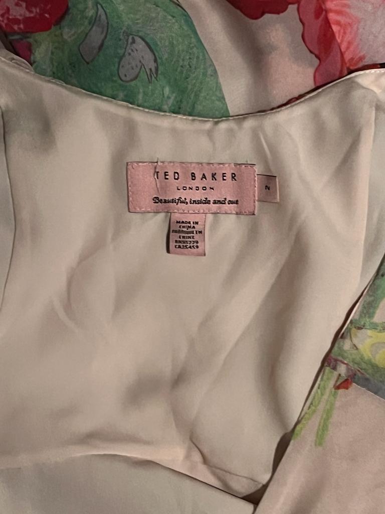 TED BAKER Cream Floral Dress - UK 10