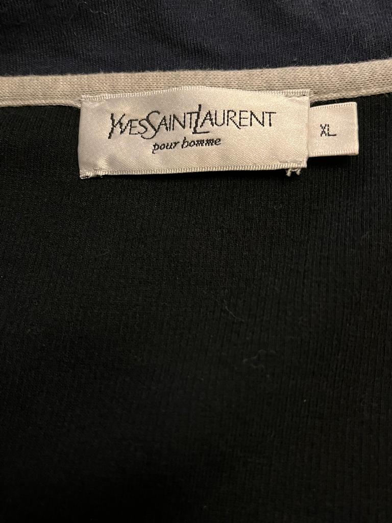 YSL Navy and Cream Cardigan - Label