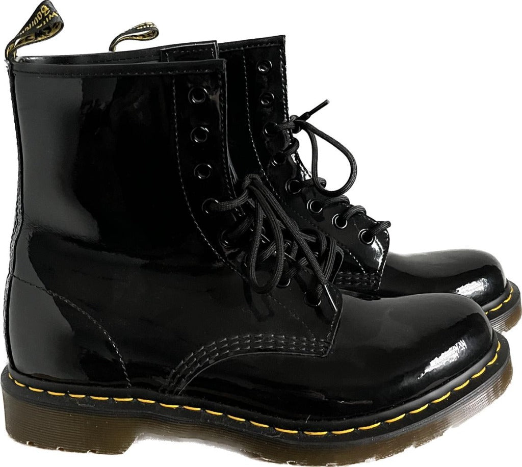 DR MARTEN Styled Black Leather Boots - UK 8