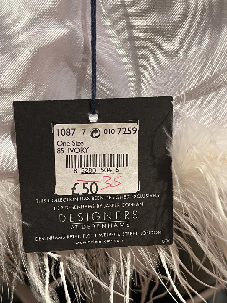 JASPER CONRAN White Feather Shrug