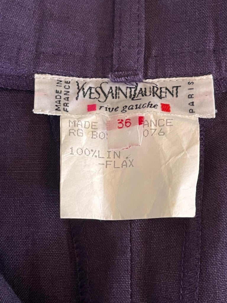 YSL Purple Linen Trousers - UK8