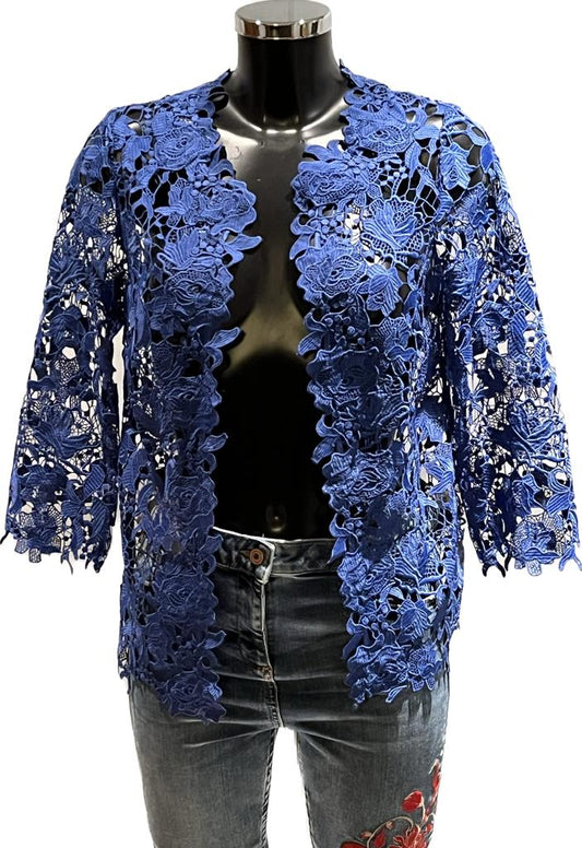 Jacques Vert Royal Blue Lace Wrap - Size 8