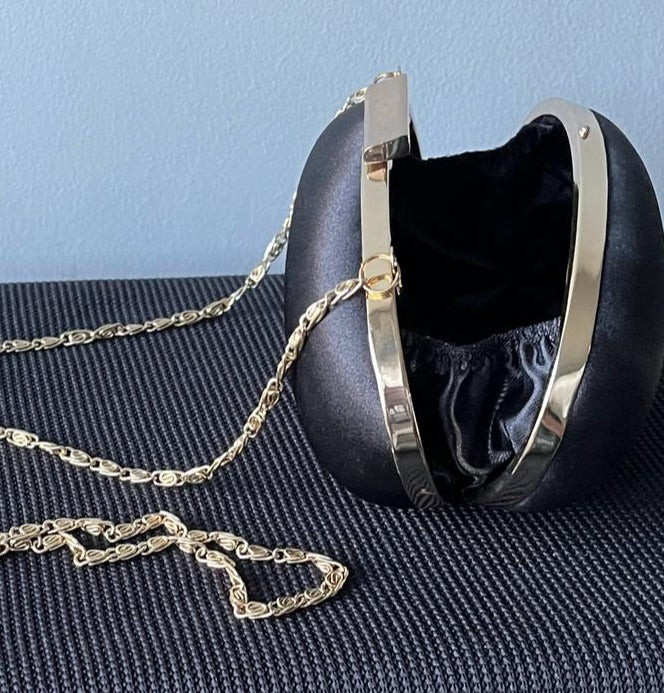 KURT GEIGER Black Hard Shell Evening Bag - Preloved Fabulous Condition