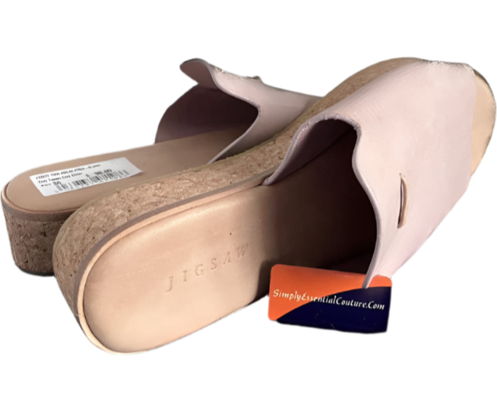 JIGSAW Dusky Pink Leather Sliders - Size UK4