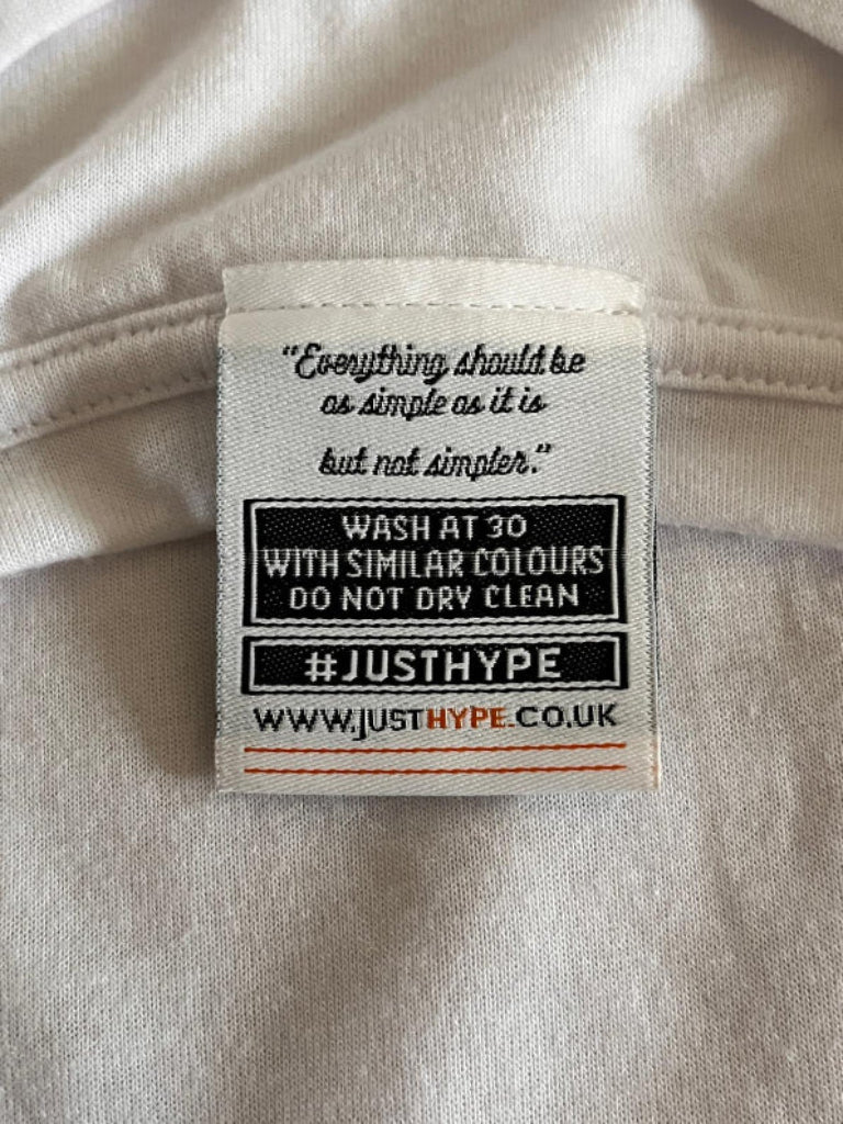 HYPE White Cotton T-Shirt - Wash Label