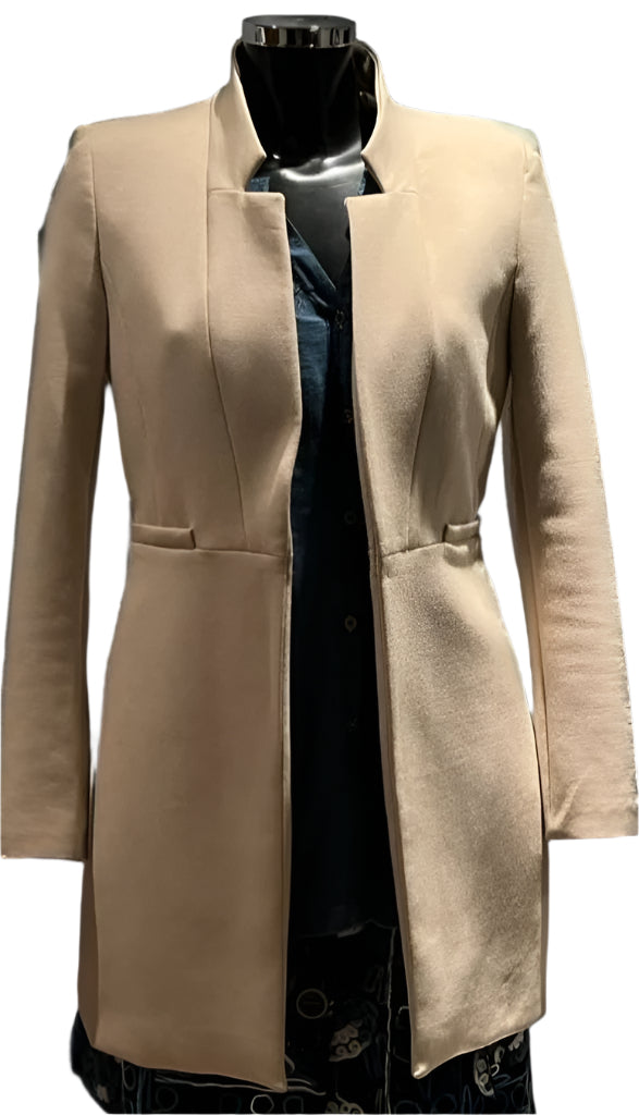 Zara Cream Mandarin Style Coat - UK M