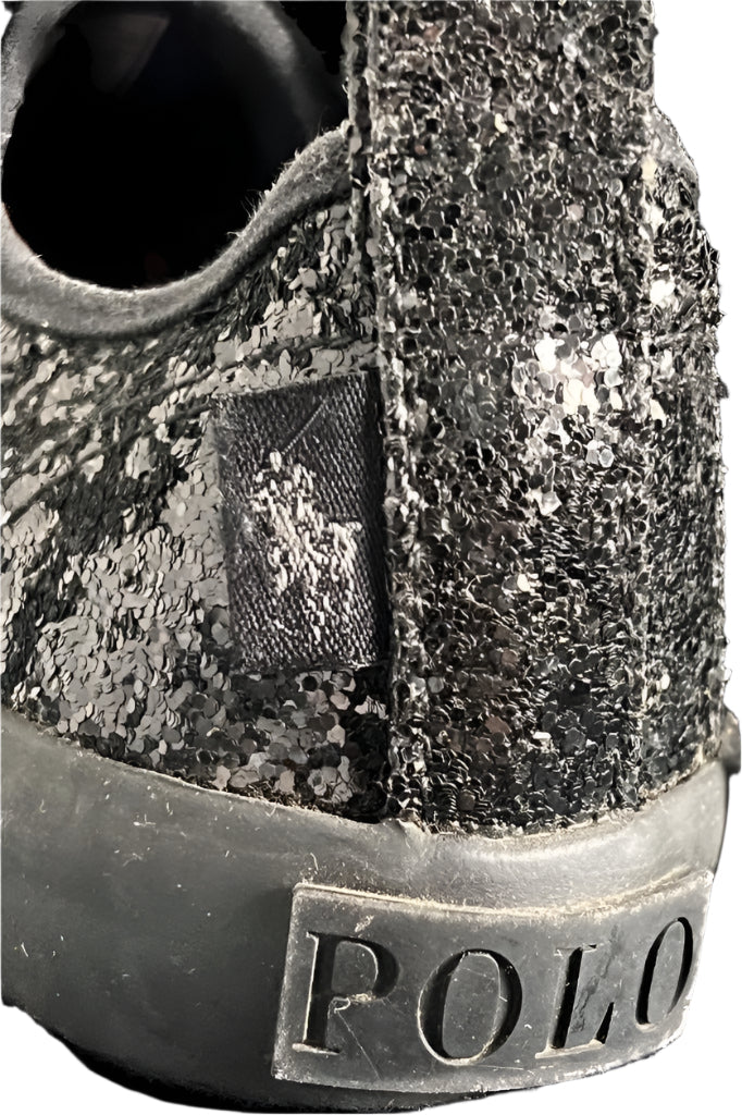 POLO Black Sequin Shoes UK1.5 Child - Pre-loved