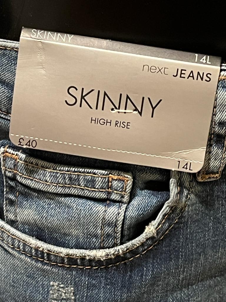NEXT Skinny High Rise Jeans - UK 14 Tag