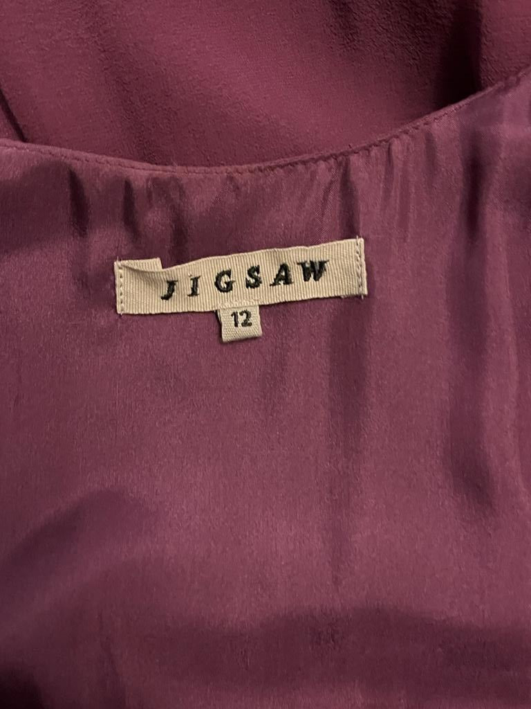 JIGSAW Purple Chiffon Dress - UK12