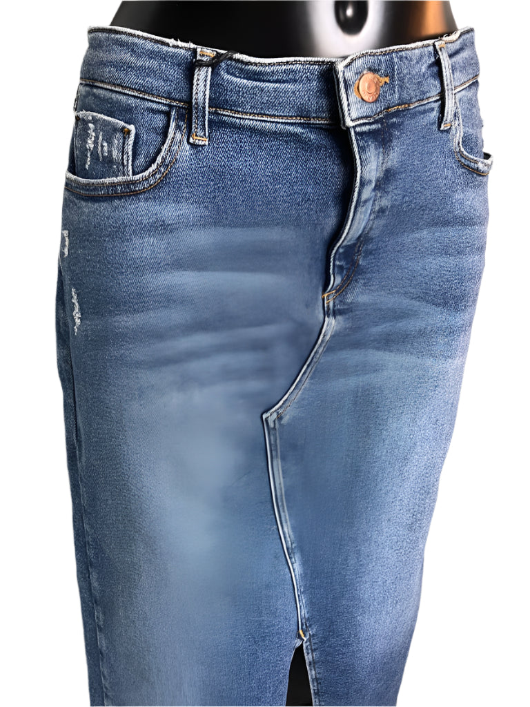 RIVER ISLAND Blue Denim Skirt - UK 16