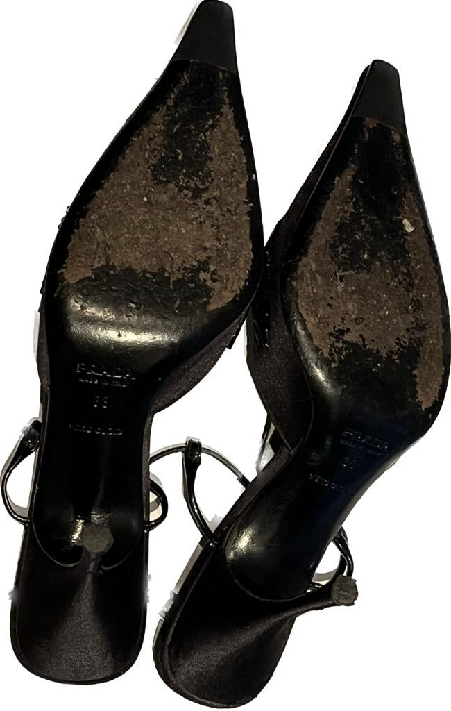 PRADA Vintage Black Satin Shoes - UK6