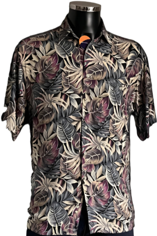 VAN HEUSEN Leaf Pattern Shirt - UK S