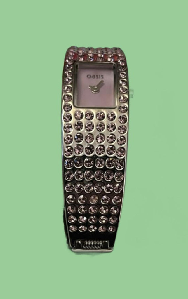 Oasis Chrome Analogue Bangle Watch