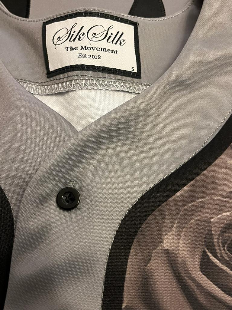 SIK SILK Grey Baseball Top - Size S