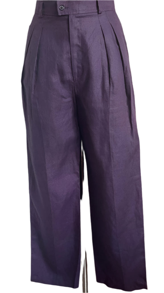 YSL Purple Linen Trousers - UK8