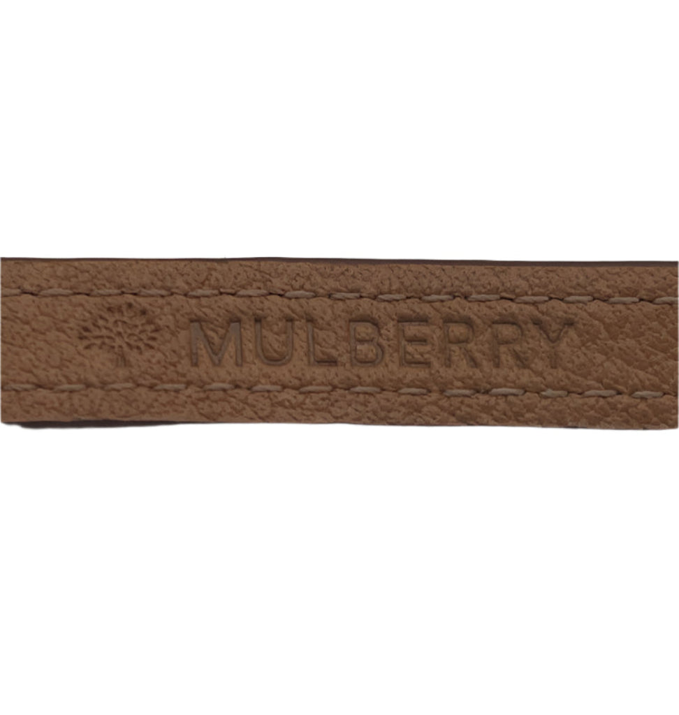 Mulberry Tan Leather Bracelet with Charm