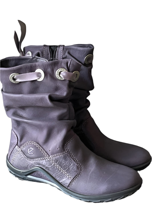 ECCO Purple Leather Boots - UK 2.5