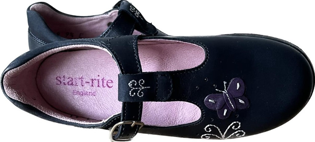 START-RITE Navy Leather Girls Shoes