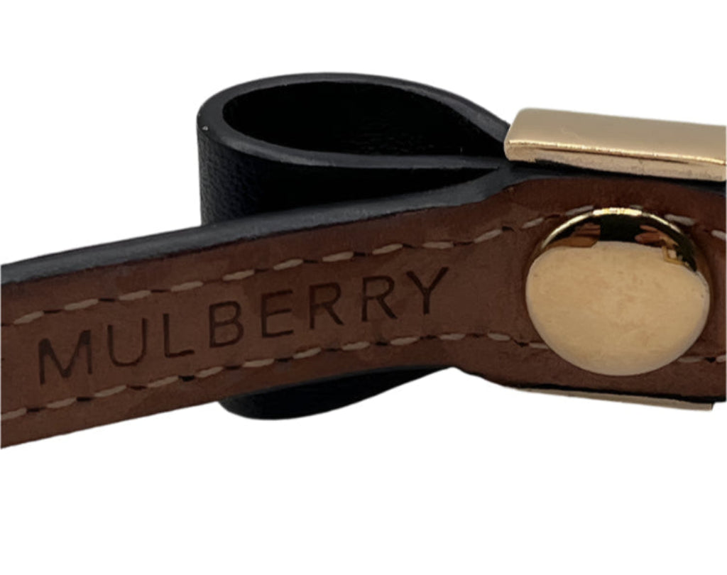 MULBERRY Black Leather Bow Bracelet