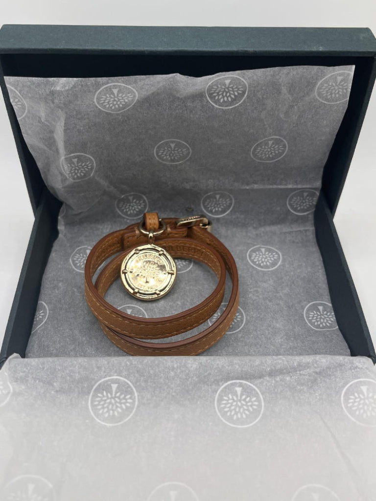 Mulberry Tan Leather Bracelet with Charm