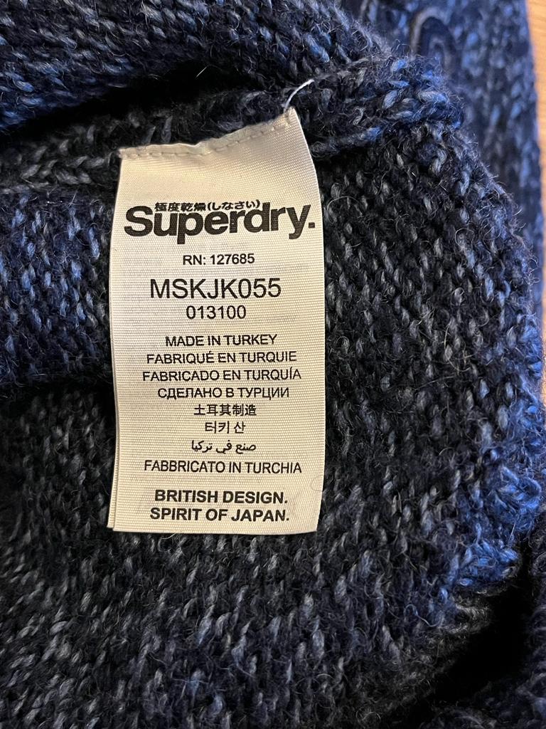 Superdry Chunky Blue Jumper - Label