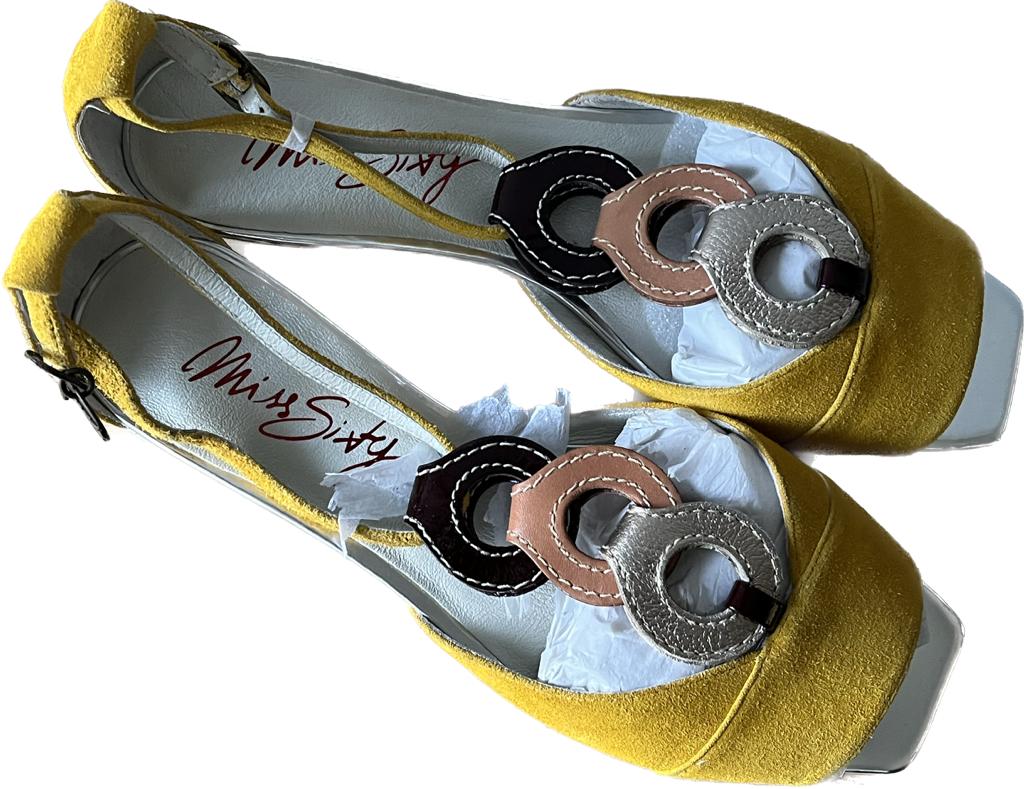 Miss Sixty Mustard Suede Sandals - UK4