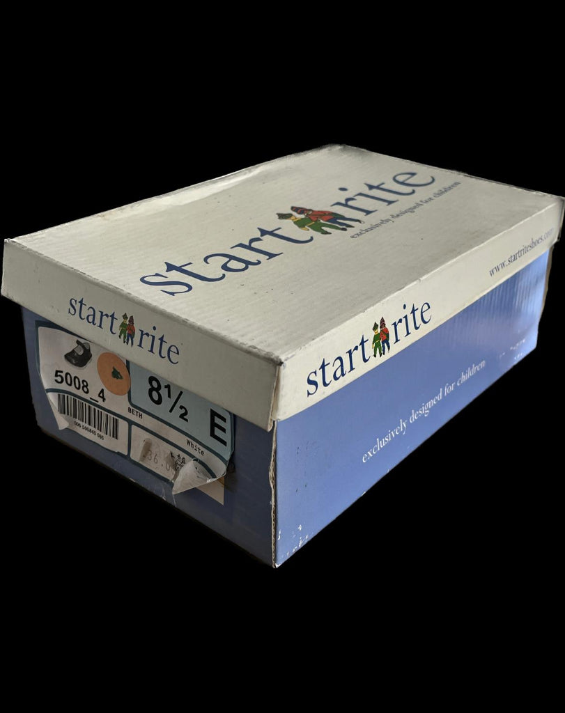 START-RITE Girls White Leather Shoes - UK8.5