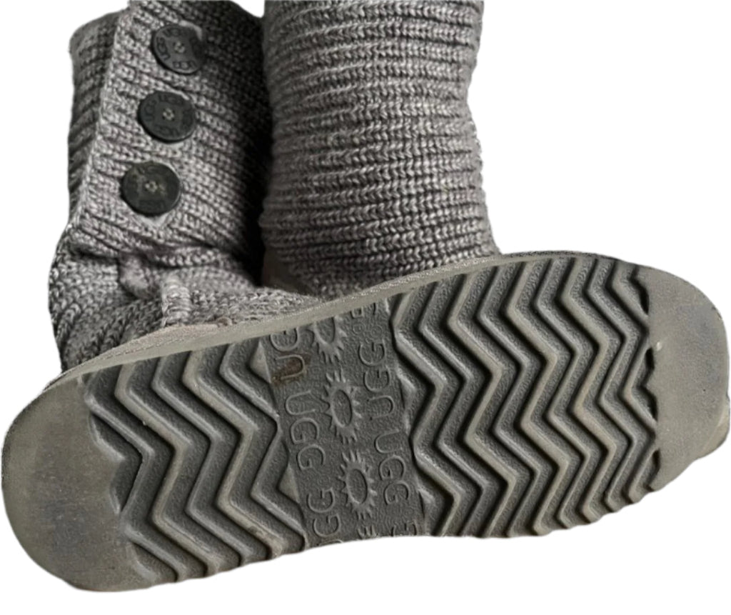 UGG Grey Knitted Woollen Boots - Soles