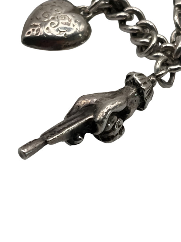 SOLID SILVER Hallmarked Charm Bracelet