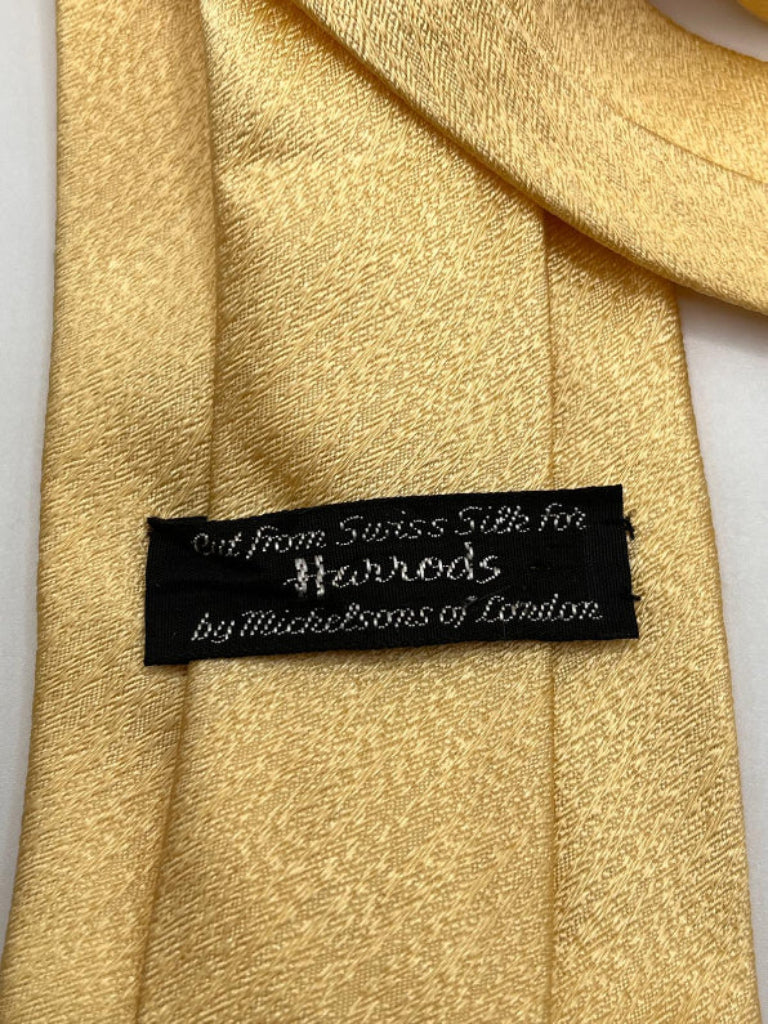 Harrods Yellow 100% Silk Tie - Michelsons
