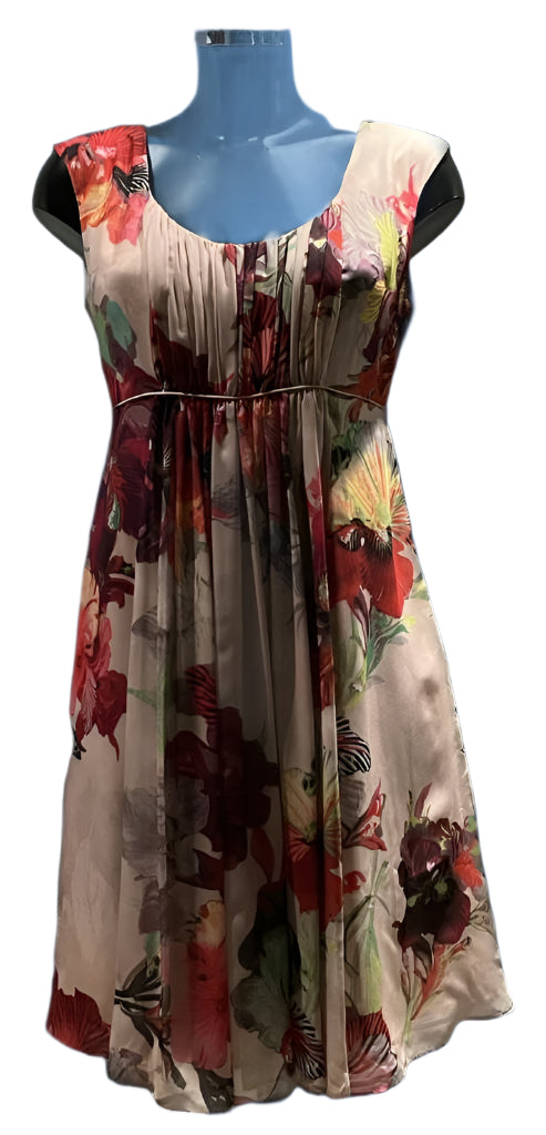 TED BAKER Cream Floral Dress - UK 10