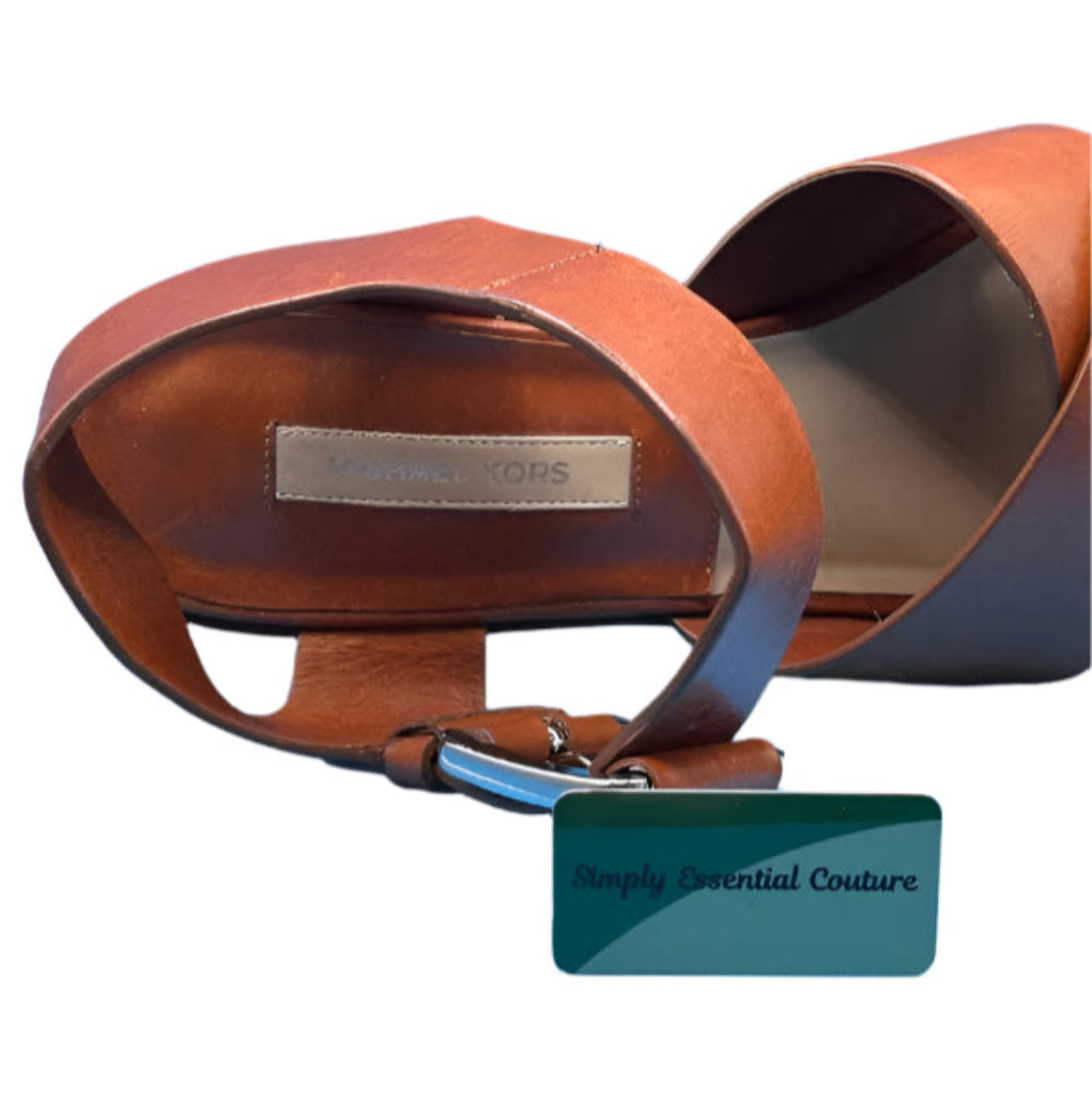 Michael Kors Brown Leather Sandals - UK6