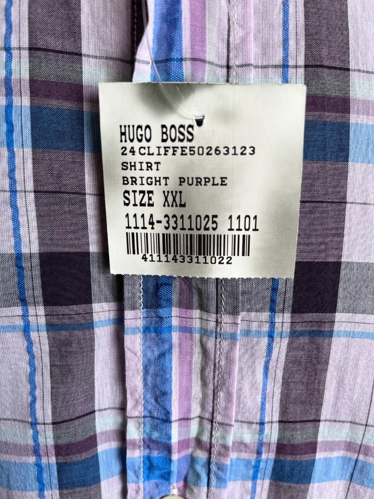 Boss Orange Lilac Check Shirt - Shop Tag