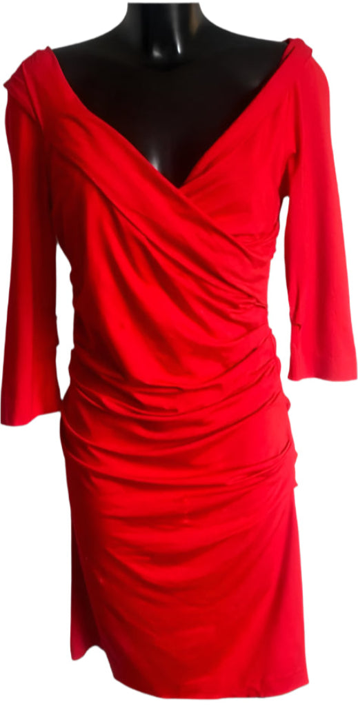 DIANE von FURSTENBERG Red Bentley Dress - UK L
