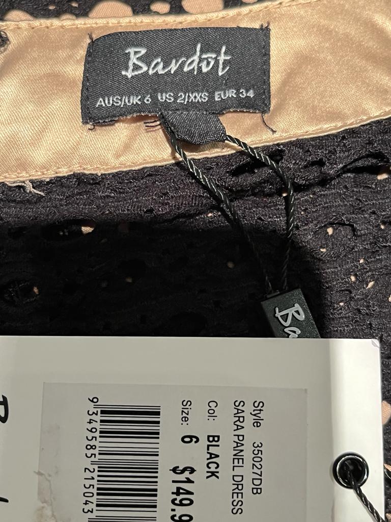 Bardot Black Panel Dress UK 6 Tags