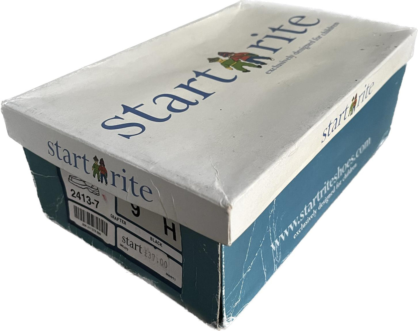 Start-Rite Grafter Black Leather Shoes size UK9H NEW in Box